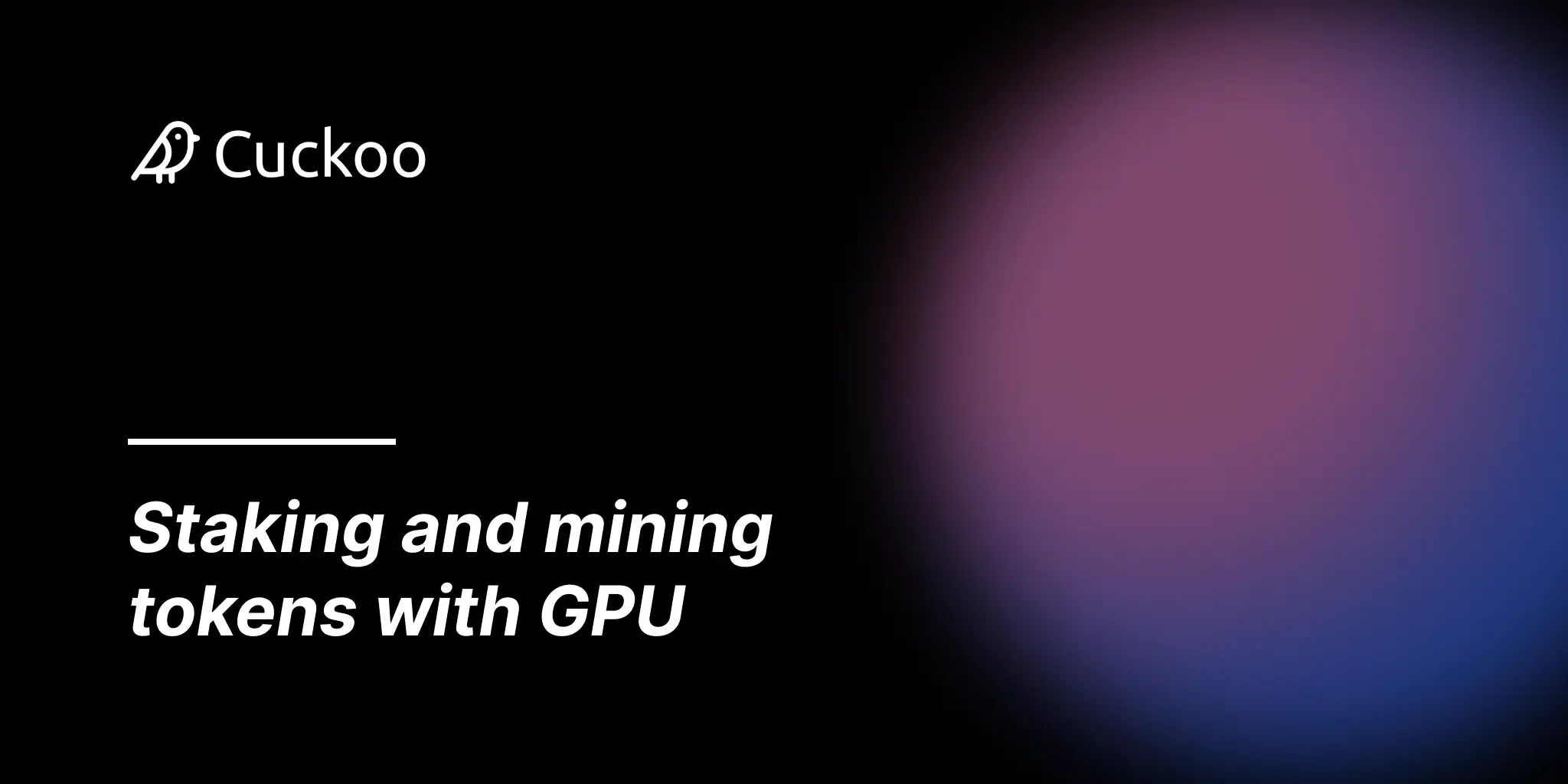 Staking and mining tokens with GPU